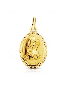9K MEDALLA ORO AMARILLO VIRGEN NIÑA LIGERA 19X12 MM