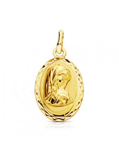 9K MEDALLA ORO AMARILLO VIRGEN NIÑA LIGERA 19X12 MM