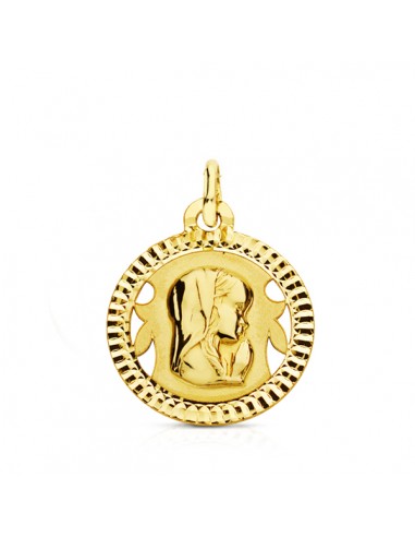 9K MEDALLA ORO AMARILLO VIRGEN NIÑA LIGERA 16 MM