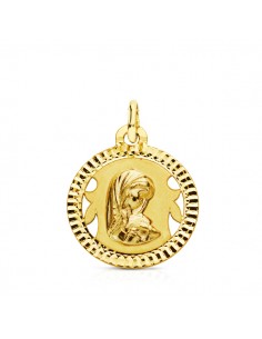 9K MEDALLA ORO AMARILLO VIRGEN NIÑA LIGERA 16 MM