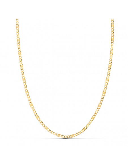 18K CADENA ORO AMARILLO COMBINADA HUECA 3 X 1. LARGO: 50 CM - ANCHO: 2 MM