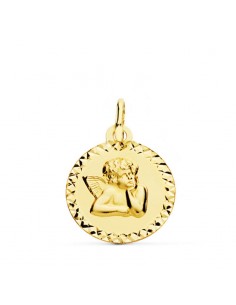 9K MEDALLA ORO AMARILLO ANGEL 16 MM TALLA CRUZ