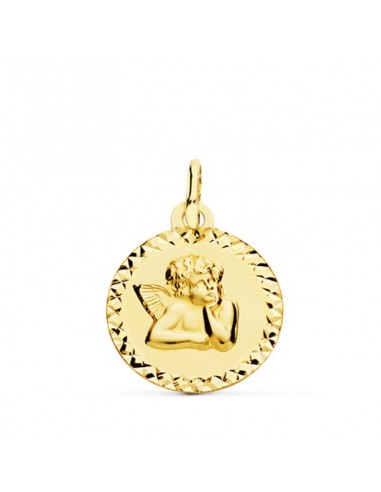 9K MEDALLA ORO AMARILLO ANGEL 16 MM TALLA CRUZ