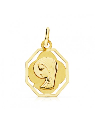 9K MEDALLA ORO AMARILLO VIRGEN NIÑA CERCO. 15X13 MM