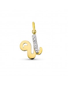 9K COLGANTE LETRA U CON CIRCONITA ORO AMARILLO 15X12 MM