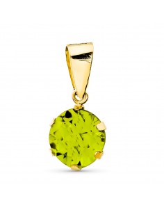 9K COLGANTE ORO AMARILLO GARRA INGLESA OLIVINA NATURAL 1 44 QTS. ANCHO: 7 MM