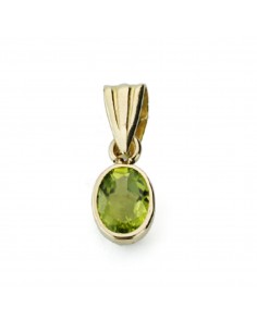 9K COLGANTE ORO AMARILLO OLIVINA OVAL 0 47 CTS. MEDIDA: 6X4 MM