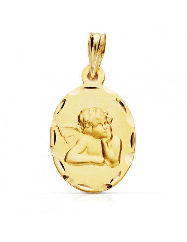 9K MEDALLA ORO AMARILLO ANGEL BURLON OVAL 23X14 MM