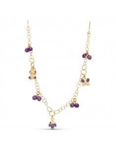 18K GARGANTILLA ORO AMARILLO ESMALTE Y PIEDRAS