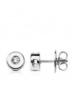 9K PENDIENTES ORO BLANCO CHATON DIAMANTE 2.50/H-SI 0.CIERRE PRESION