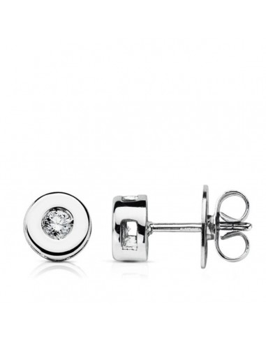 9K PENDIENTES ORO BLANCO CHATON DIAMANTE 2.50/H-SI 0.CIERRE PRESION