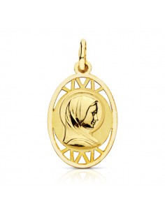 9K MEDALLA ORO AMARILLO VIRGEN FRANCESA 19X13 MM