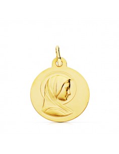 9K MEDALLA ORO AMARILLO MARIA FRANCESA 16 MM LIGERA