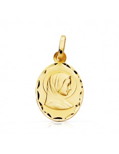 9K MEDALLA ORO AMARILLO REDONDA VIRGEN MARIA EN ORO AMARILLO 19X11MM