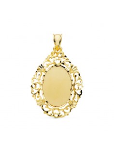 18K CHAPA CERCO CALADO. 36 X 26 MM. 4.30 GRS