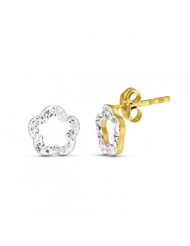 9K PENDIENTES ORO AMARILLO CIRCONITA 7X7 MM CIERRE PRESION