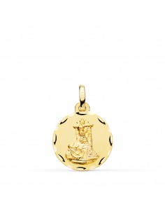 18K MEDALLA VIRGEN DE LAS ANGUSTIAS TALLADA 16 MM.
