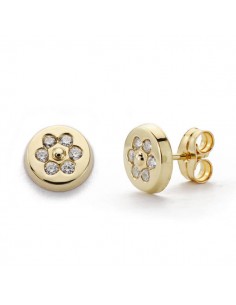 9K PENDIENTES ORO AMARILLO REDONDOS 8 MM CIERRE PRESION