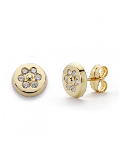 9K PENDIENTES ORO AMARILLO REDONDOS 8 MM CIERRE PRESION