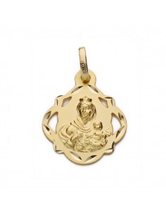 18K VIRGEN DEL CARMEN PANDERETA 19 X 16 MM. 1.50GRS.