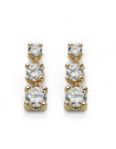 9K PENDIENTES ORO AMARILLO TRES GARRAS DISMINUCION CIERRE PRESION