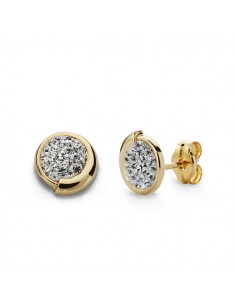 9K PENDIENTES ORO AMARILLO CIRCONITA 7 MM CIERRE PRESION