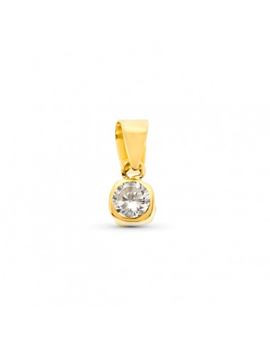 9K COLGANTE ORO AMARILLO CHATON CUADRADO CON CIRCONITA. ANCHO: 4 MM