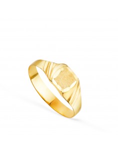 9K SELLO BEBE ORO AMARILLO HUECO TALLADO. ZONA GRABADO: 5 X 4 5 MM