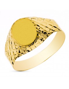 9K SELLO ORO AMARILLO CADETE HUECO TALLADO. ZONA GRABADO: 11 X 9 MM