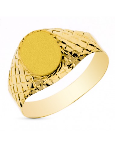 9K SELLO ORO AMARILLO CADETE HUECO TALLADO. ZONA GRABADO: 11 X 9 MM