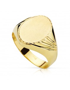 9K SELLO ORO AMARILLO CABALLERO HUECO. ZONA GRABADO 16X12 MM