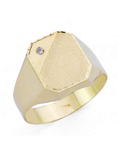 9K SELLO ORO AMARILLO HUECO CON CIRCONITA. ZONA GRABADO: 12X10 MM