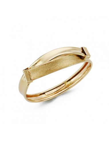 9K SORTIJA ORO AMARILLO BANDAS CRUZADAS MATE Y BRILLO. ANCHO: 5 MM