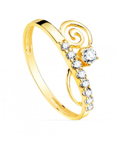 9K SORTIJA ORO AMARILLO MCON CIRCONITAS. ANCHO: 9 MM