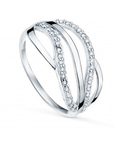 9K SORTIJA ORO BLANCO BANDAS CON CIRCONITAS. ANCHO: 10 MM
