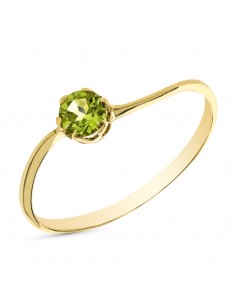 9K SOLITARIO ORO AMARILLO OLIVINA NATURAL 0 290 QTS. ANCHO: 4 MM