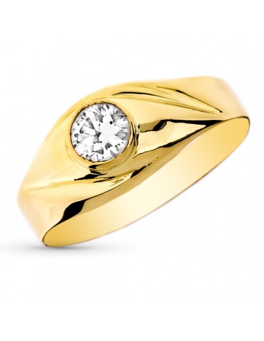 9K SOLITARIO ORO AMARILLO CADETE CON CIRCONITA DE 5 MM. ANCHO: 8 5 MM