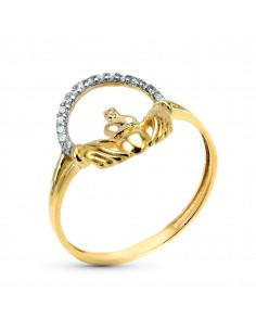 9K SORTIJA ORO AMARILLO CLADAGH IRLANDES. ANCHO: 12 MM