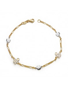 18K PULSERA BICOLOR NIÑOS 19 CM