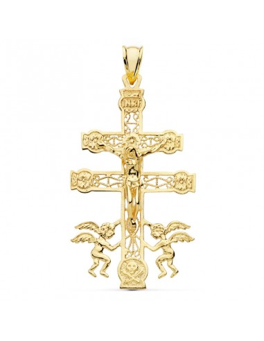9K CRUZ ORO AMARILLO CARAVACA 49X27 MM