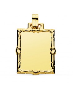 9K PLACA CHAPA ORO AMARILLO 34X24 MM