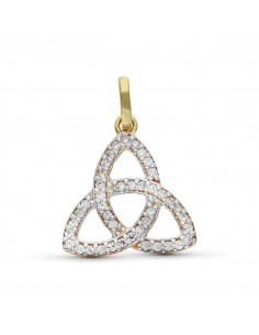 9K COLGANTE ORO BICOLOR TRINITY CON CIRCONITAS. MEDIDA: 16X17 MM