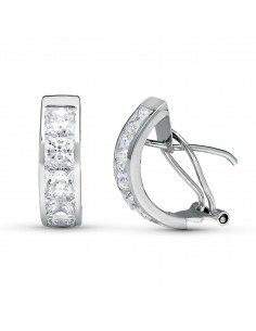 9K PENDIENTES ORO BLANCO CIRCONITA 20X5 MM CIERRE OMEGA