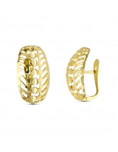 9K PENDIENTES ORO AMARILLO TALLADOS 20X10 MM CIERRE CATALAN