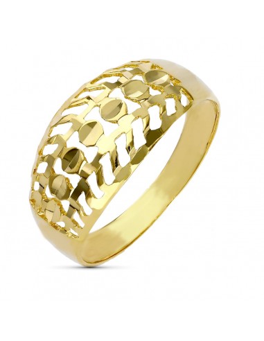 9K SORTIJA ORO AMARILLO TALLADA DIAMANTADA ANCHO 10 MM