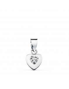 9K COLGANTE ORO BLANCO BRILLO CON CIRCONITAS. MEDIDA: 7 X 7 MM