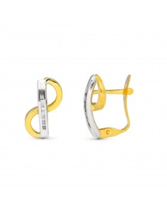 9K PENDIENTES BICOLOR 15X8 MM CIERRE CATALAN