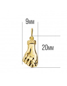 18K COLGANTE HIGA PUÑO MANO GRANDE. 20 X 9 MM. 2