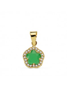 9K COLGANTE ORO AMARILLO ESTRELLA 9 MM PIEDRA COLOR