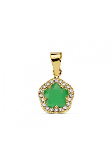 9K COLGANTE ORO AMARILLO ESTRELLA 9 MM PIEDRA COLOR